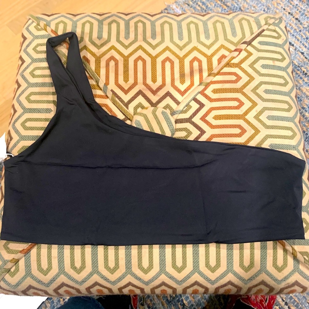 Una Asymmetrical Bikini Top- Black